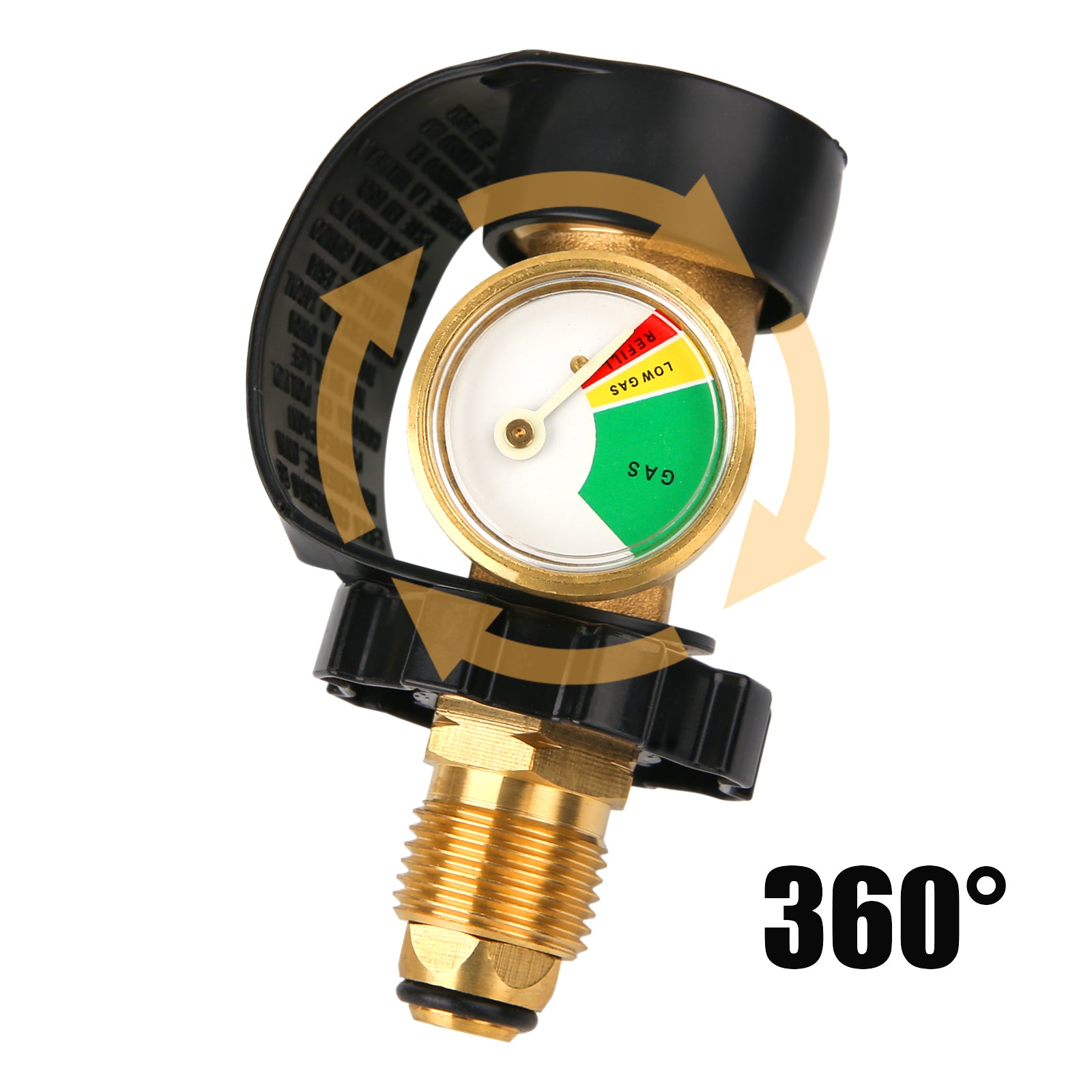 Propane Tank Brass Adapter With Pressure Meter Gauge for LP Gas Grill BBQ  RV Set