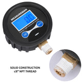 Measureman 2" Dial Size Digital Air Pressure Gauge with 1/8'' NPT Bottom Connection and Protective Boot, 0-60psi, 0.1Psi Resolution, Accuracy 1%, Battery Powered