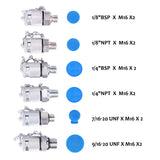 MEASUREMAN Portable Excavator Hydraulic Digital Pressure Test Coupling Kit, Including 6 Test Couplings, 3 Digital Pressure Gauges, 2 Test Hoses for Excavator Construction Machinery