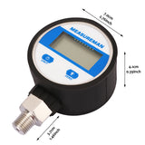 Measureman 2-1/2" dial, Digital Industrial Vacuum Gauge with 1/4"NPT Lower Mount, Stainless Steel case and Connection, -15psi, 1%,Battery Powered, with LED Light