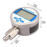 Measureman 3-1/8" dial, Digital Hydraulic Industrial Precision Pressure Gauge with 1/4"NPT Lower Mount, Stainless Steel Case and Connection, 0-3000psi/bar, 0.4%,Battery Powered, With LED Light