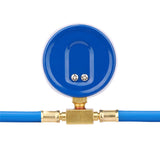 Measureman Can Tap with Gauge, Refrigerant Recharger with Pressure Gauge, R-134a Can Tap to R-12/R-22 1/4" Female Port, 20" Hose