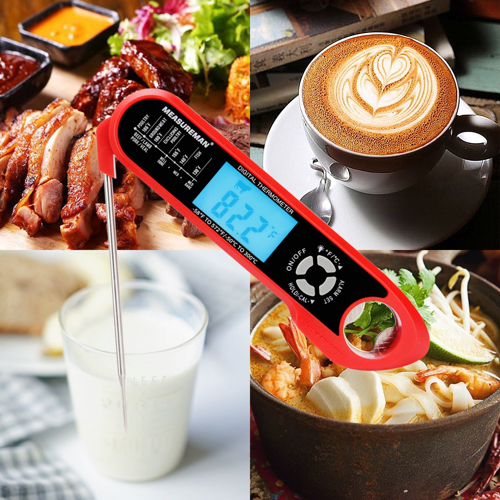 MEASUREMAN Digital Meat-Thermometer Instant-Read Food Temperature-Prob –  Measureman Direct