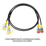 MEASUREMAN Portable Excavator Hydraulic Digital Pressure Test Coupling Kit, Including 6 Test Couplings, 3 Digital Pressure Gauges, 2 Test Hoses for Excavator Construction Machinery
