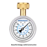 Measureman 2-1/2" Glycerin Filled Stainless Steel Water Pressure Test Gauge, 3/4" Female Hose Thread, 0-200 psi/kpa 50pieces