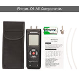 Measureman Handheld Digital Differential Pressure Gauge, Vacuum and Pressure Gauge Meter Tester 11 Units with Backlight, ±2Psi/Kpa, 1-2 Pipes Air System Measurement