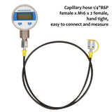 MEASUREMAN Portable Excavator Hydraulic Digital Pressure Test Coupling Kit, Including 6 Test Couplings, 3 Digital Pressure Gauges, 2 Test Hoses for Excavator Construction Machinery