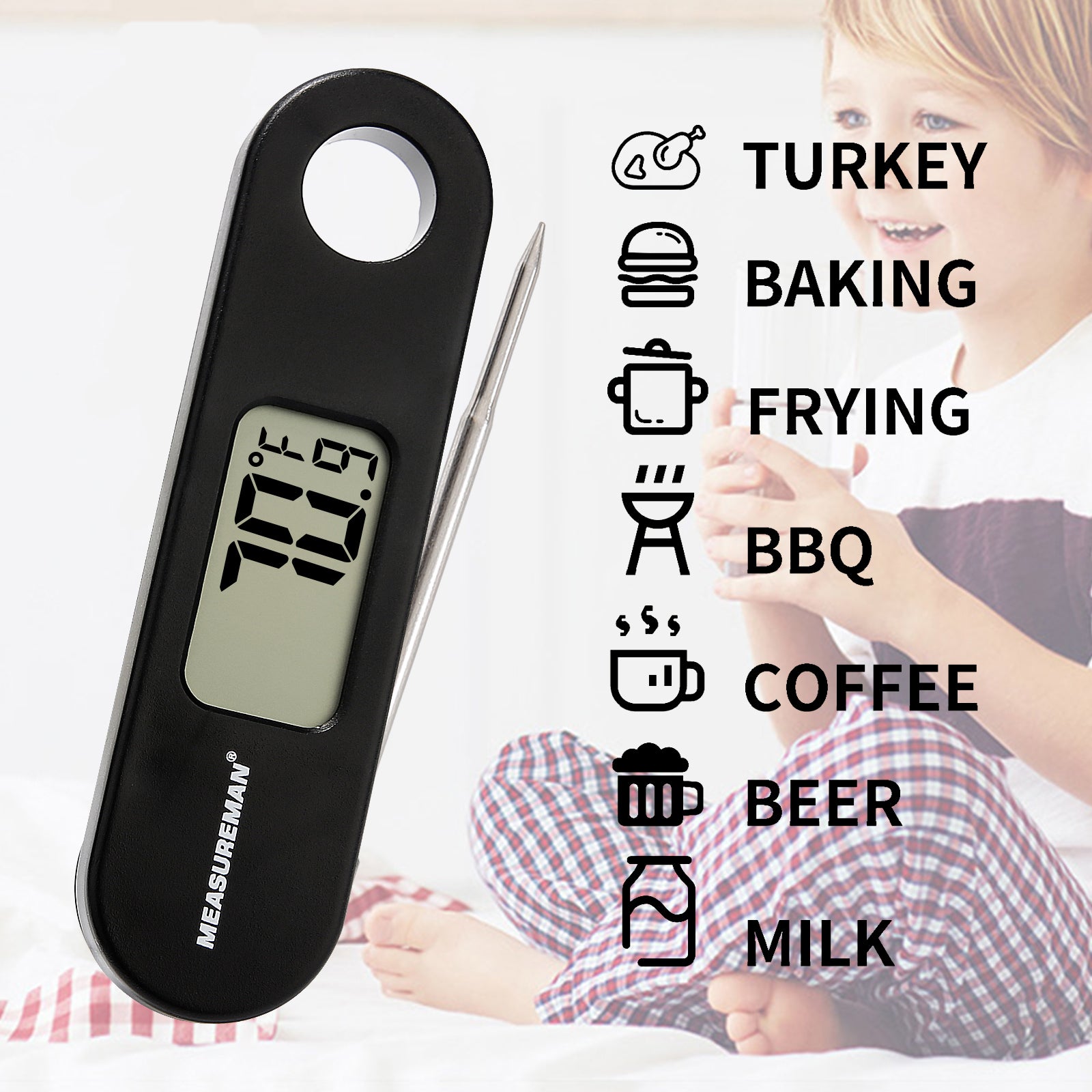 MEASUREMAN Digital Meat-Thermometer Instant-Read Food Temperature