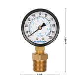Measureman 2" Well Pump Pressure Gauge, 0-100psi/bar, 1/4"NPT Male with 1/2"NPT Adaptor, 3-2-3% Accuracy