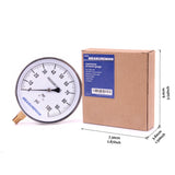 Measureman 304 Stainless Steel Case,  Lead Free Contractor Pressure Gauge, 0-100Psi, 4-1/2" Dial Size, +/-1% Accuracy, 1/4" NPT Lower Mount