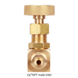Measureman Brass Mini Needle Valve 1/4"NPT Male x Female Working Pressure 1000psi