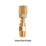 MEASUREMAN Brass Gauge Adaptor 1/4BSP Female，2-1/2 OAL x 1-2/5" x 1/8" Probe with Stainless Steel Sheath，Pressure Gauge Fitting kit