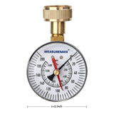 Measureman 2-1/2" Water Pressure Test Gauge, 3/4" Female Hose Thread, 0-200 psi/kpa with Maximum Pressure Memory