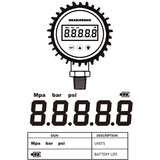 Measureman 3-1/8" Dial Size, Digital Pressure Gauge, 0-3000psi/bar/Mpa, 1/4"NPT Lower Mount, 0.25% Accuracy