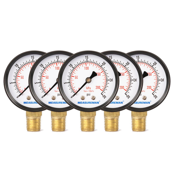 Measureman Pressure Gauge 0-30psi/kpa Dry Air Pressure Gauge, 2