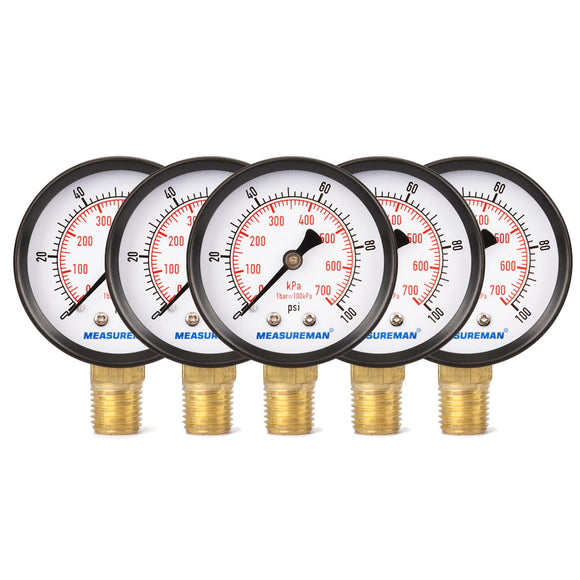 Measureman Pressure Gauge 0-100psi/kpa Dry Air Pressure Gauge, 2