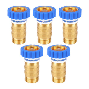 Measureman Lead-Free Brass, Water Pressure Regulator, Pressure Reducer For Camper, Trailer, RV, Garden, Plumbing System, 40-50 psi, 3/4"Hose  5pieces