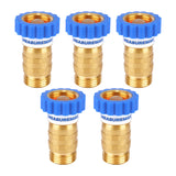 Measureman Lead-Free Brass, Water Pressure Regulator, Pressure Reducer For Camper, Trailer, RV, Garden, Plumbing System, 40-50 psi, 3/4"Hose  5pieces