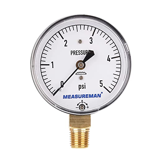 MEASUREMAN Diaphragm Type Capsule Low Pressure Gauge, 2-1/2