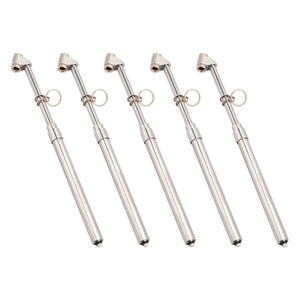 Measureman Heavy Duty Dual Head Truck Tire Gauge, Solid Brass Body, Aluminum Slide, with Hook, Range 10-150psi  5piece