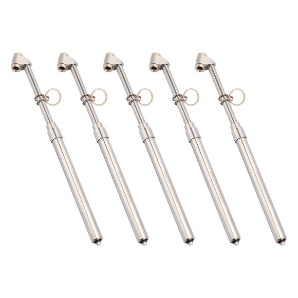Measureman Heavy Duty Dual Head Truck Tire Gauge, Solid Brass Body, Aluminum Slide, with Hook, Range 10-150psi  5piece