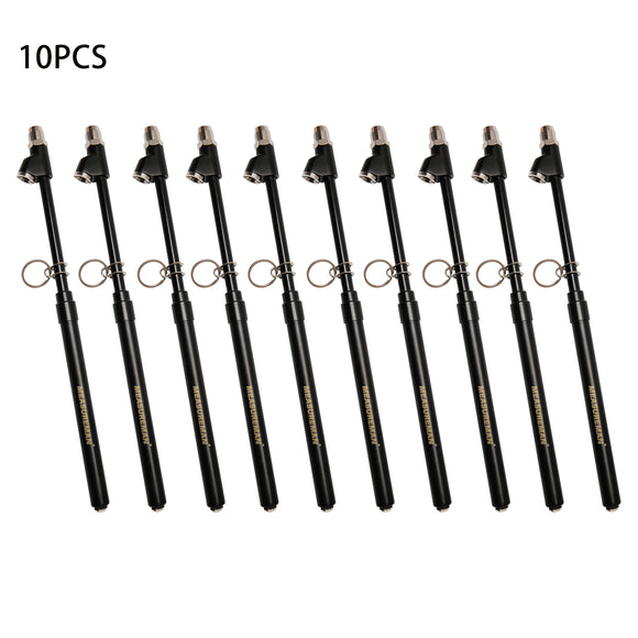 MEASUREMAN Heavy Duty Dual Head Truck Tire Gauge, Solid Brass Body, Black Painting, Aluminum Slide, with Hook, Range 10-150psi/kpa 10pieces