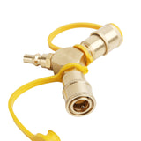 Roastove 1/4"RV Propane Quick Connect Y Splitter Adapter, Propane Tank 2 Way Splitter, Propane Hose Quick Connector