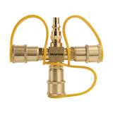 Roastove 1/4"RV Propane Quick Connect Y Splitter Adapter, Propane Tank 3 Way Splitter, Propane Hose Quick Connector