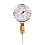 MEASUREMAN Brass Gauge Adaptor 1/4BSP Female，2-1/2 OAL x 1-2/5" x 1/8" Probe with Stainless Steel Sheath，Pressure Gauge Fitting kit